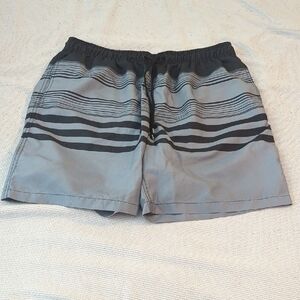 Kirkland Signature Gray and Black Swim Trunks Modern Design